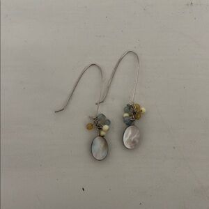 Elegant Silver and Cream Dangle Earrings